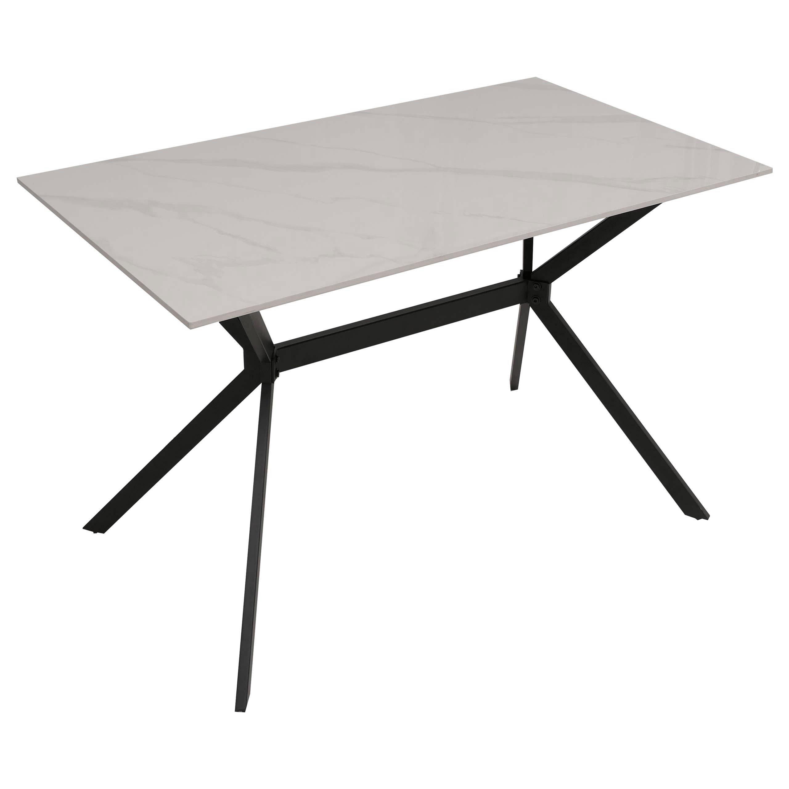 ESSZIMMERTISCH eckig Weiß - Weiß, Stein (70/120/76cm) - MCW