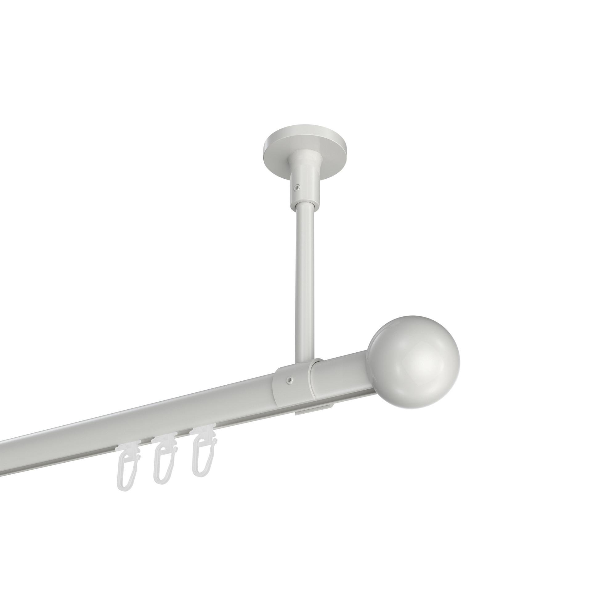 GARDINENSTANGE INNENLAUF Sonette Luino 320 cm (geteilt in 2 x 160 cm), 1-läufig, 20 mm Ø Weiß - Weiß, Metall (320cm) - INTERDECO