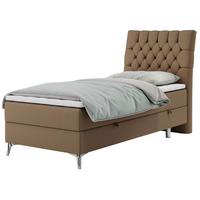BOXBETT MILEN 90/200 Braun Kunstleder - H3 - Rechts Seite - Braun, Holz/Textil (90/200cm) - MKS
