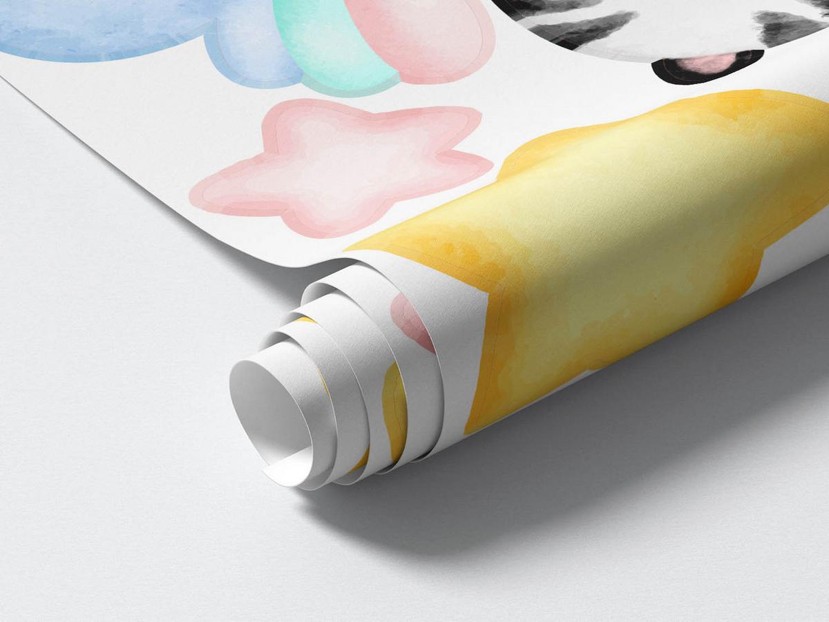 WANDAUFKLEBER 80x122cm - Tiere in den Wolken - Multicolor, Kunststoff (80/122/0.1cm) - Wallfluent