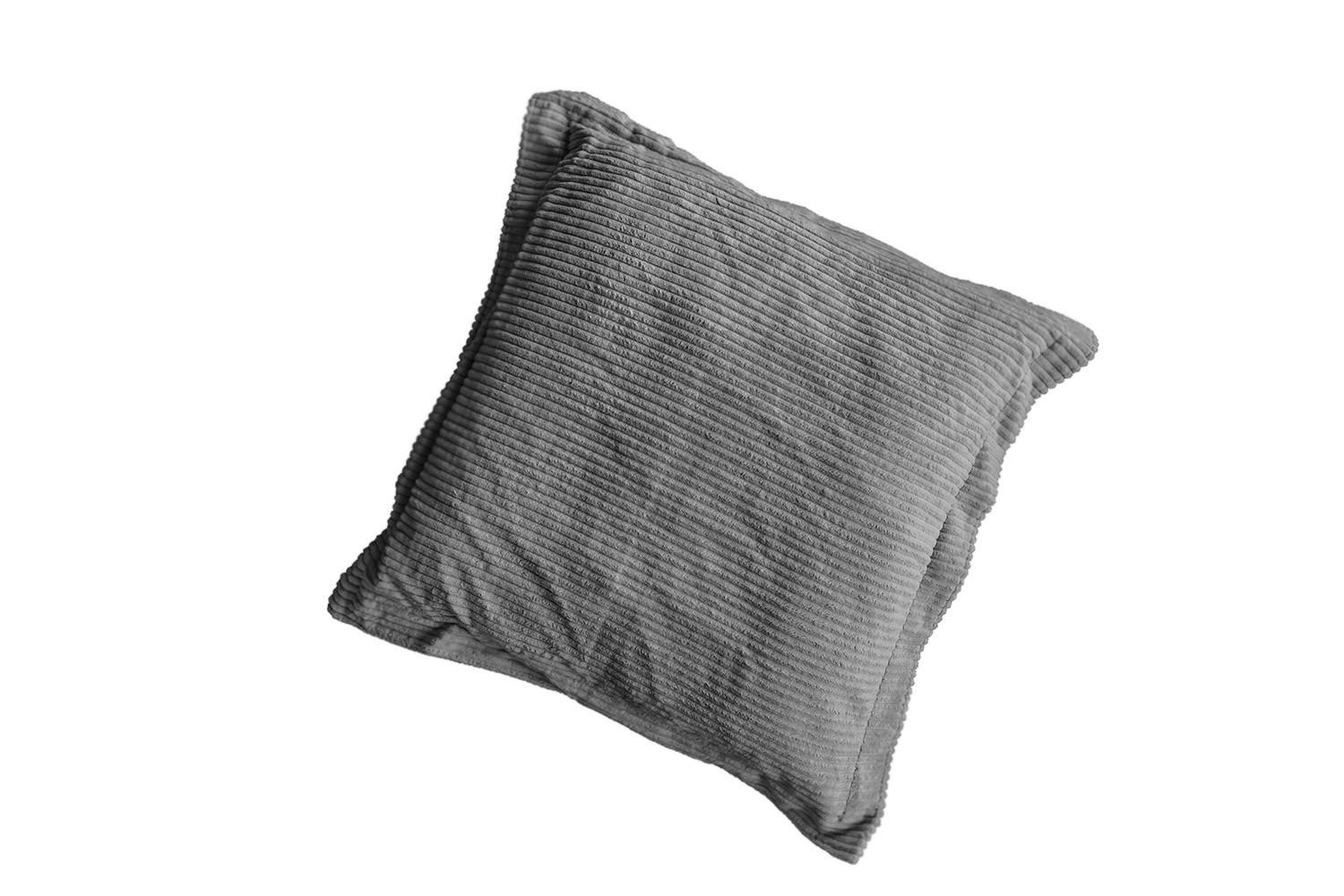 FLATTERKISSEN MADELINE Grau Cord - Grau, Textil (75/12cm) - KAWOLA