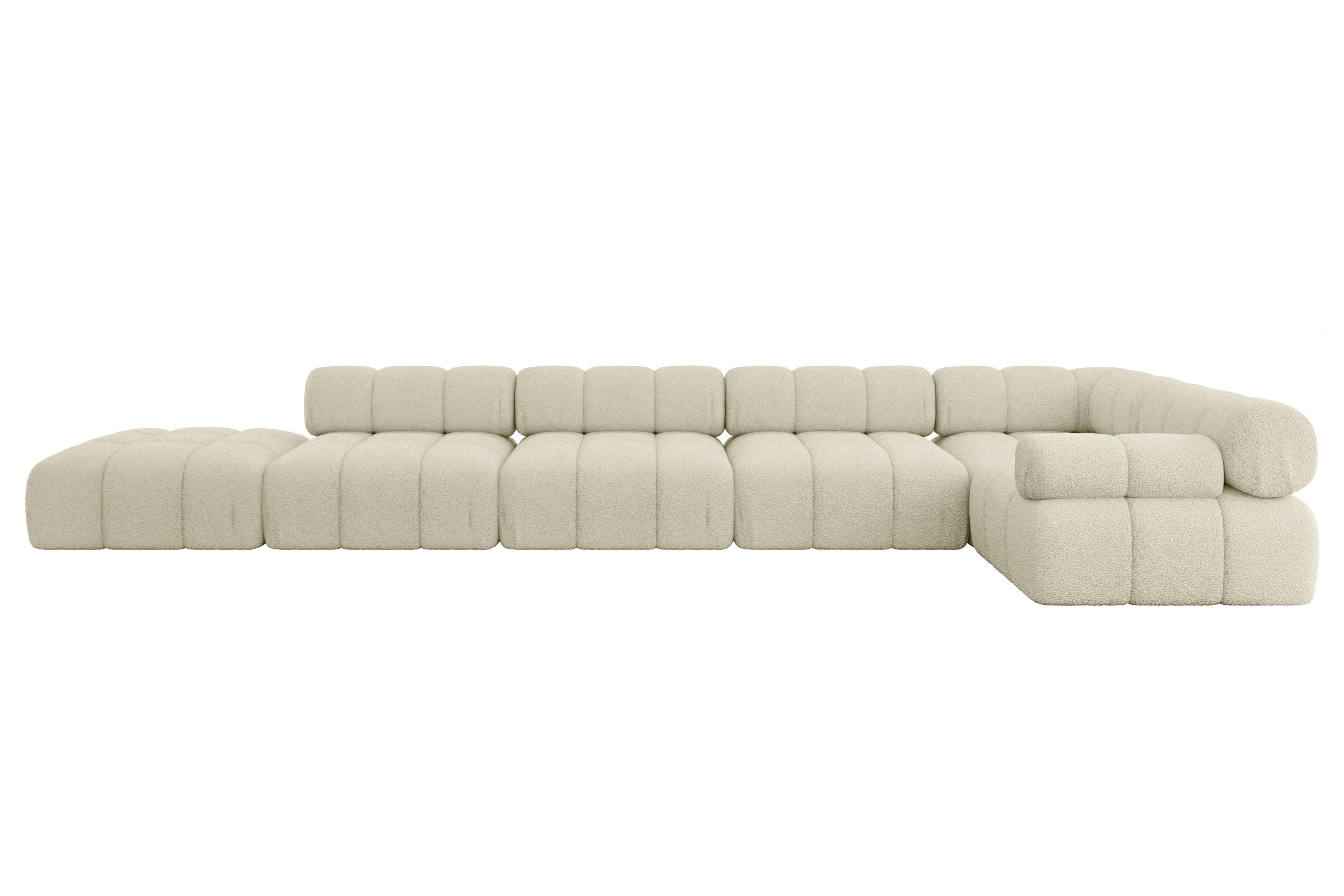 ECKSOFA modulares Sofa Felto-L3 - 475x190x70 cm Beige Bouclé - Beige, Holzwerkstoff/Textil (475/190cm) - ALTDECOR