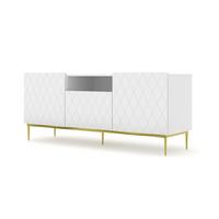 TV LOWBOARD Weiß, Gold 145/60/40 - Goldfarben/Weiß, Holzwerkstoff (145/60/40cm) - RAUMHIRSCH FURNITURE