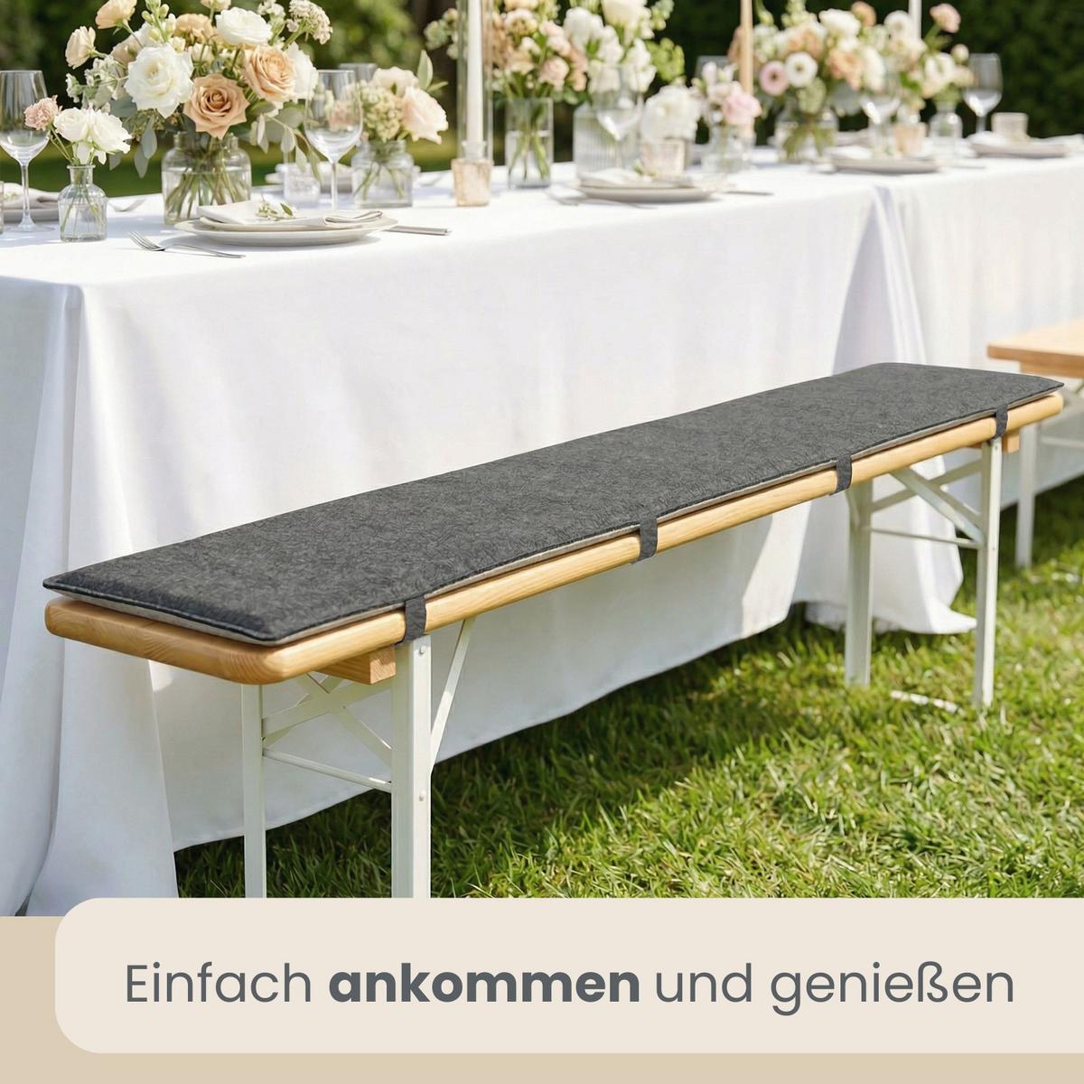 BIERBANKAUFLAGE Filz, 2er Set, Grau 180/28/1 cm - Grau, Kunststoff (28/1/180cm) - Dunedesign