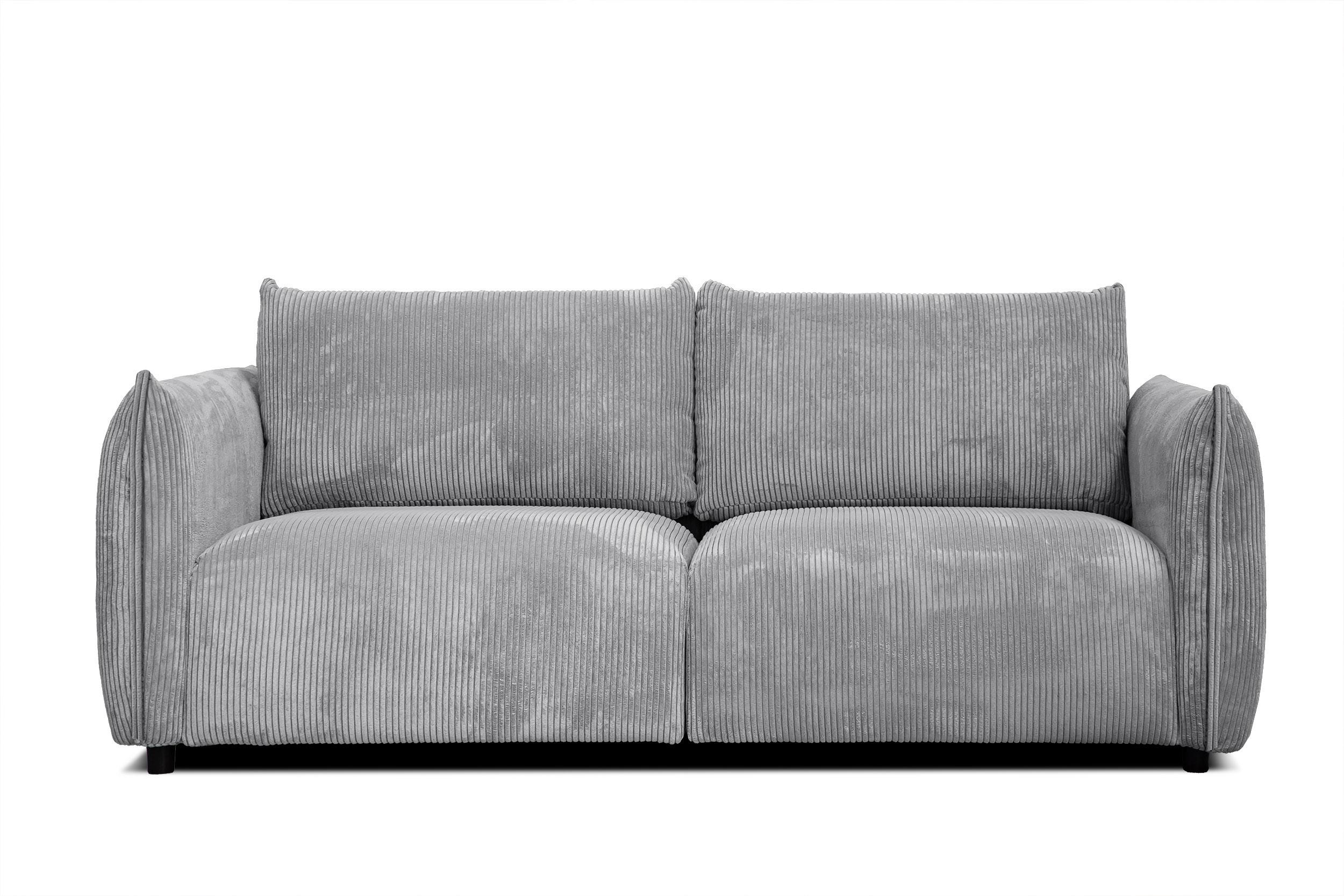 SOFA TAUER 3-Sitzer, hellgrau - Hellgrau/Schwarz, Holzwerkstoff/Kunststoff (112/84/206cm) - Wozimo