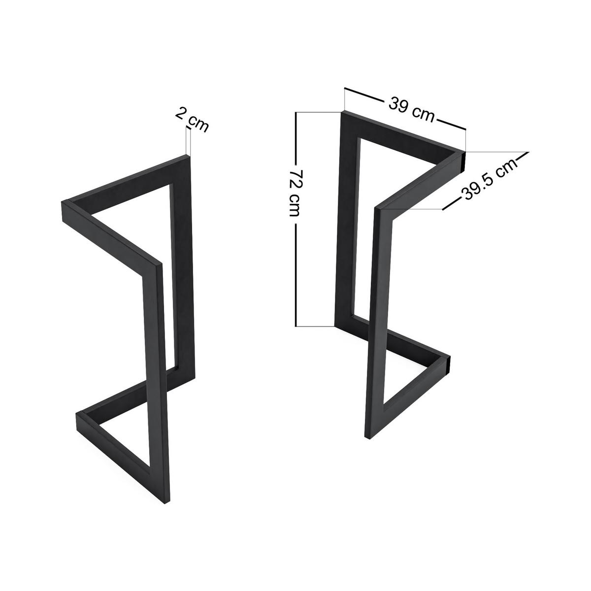 TISCHGESTELL-SET 2 TLG. Kaskinen - Schwarz, Metall (39.5/72/39cm) - [en.casa]