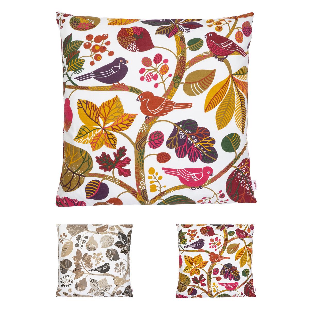 KISSENHÜLLE Zauberwald elfenbein-bunt Baumwolle 50/50 cm - Ecru/Multicolor, Textil (50/50cm) - beties Heimtextil
