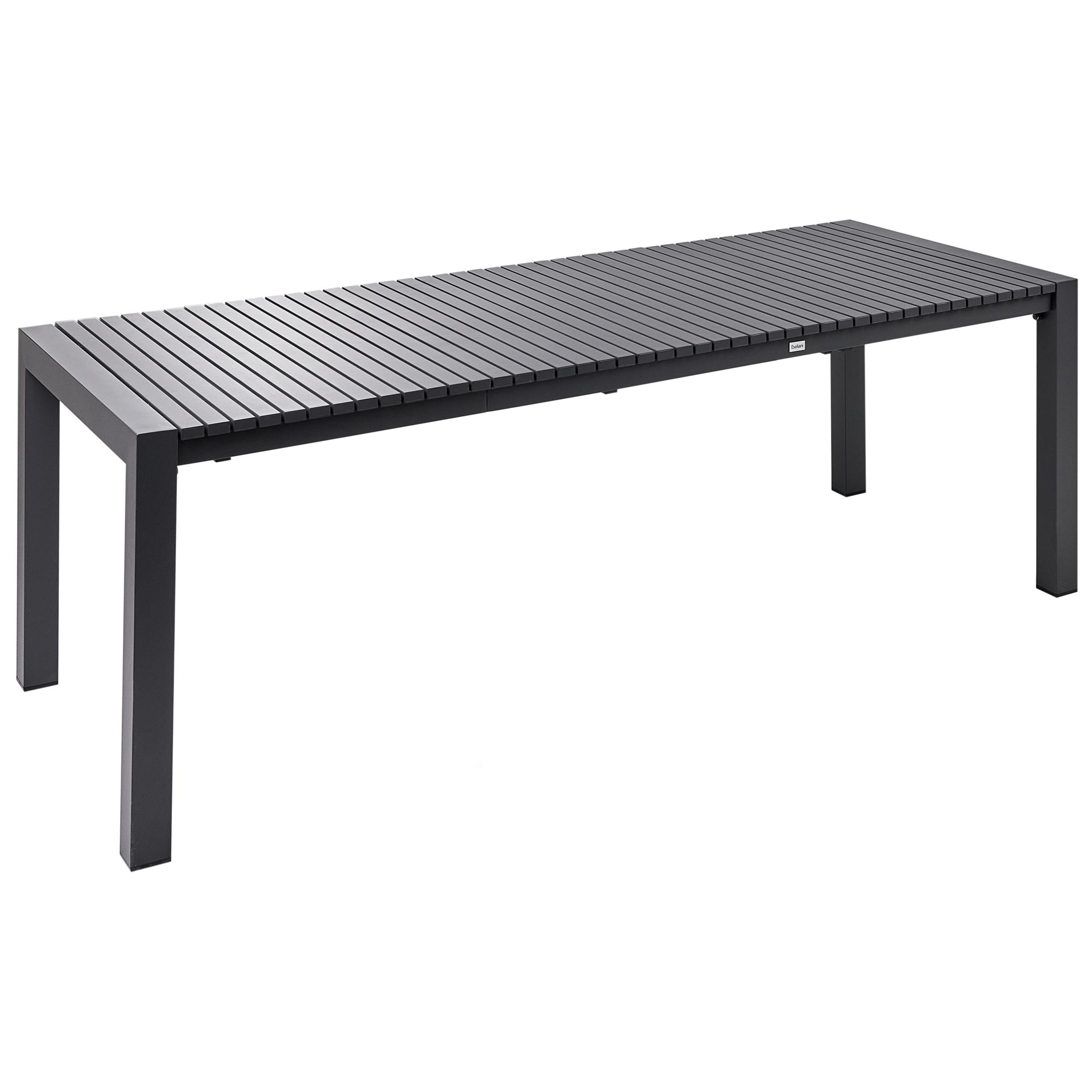 GARTENTISCH Ausziehbar 160/220/90 cm Metall Dunkelgrau Ardesio - Dunkelgrau, Metall (160/90/75cm) - Beliani