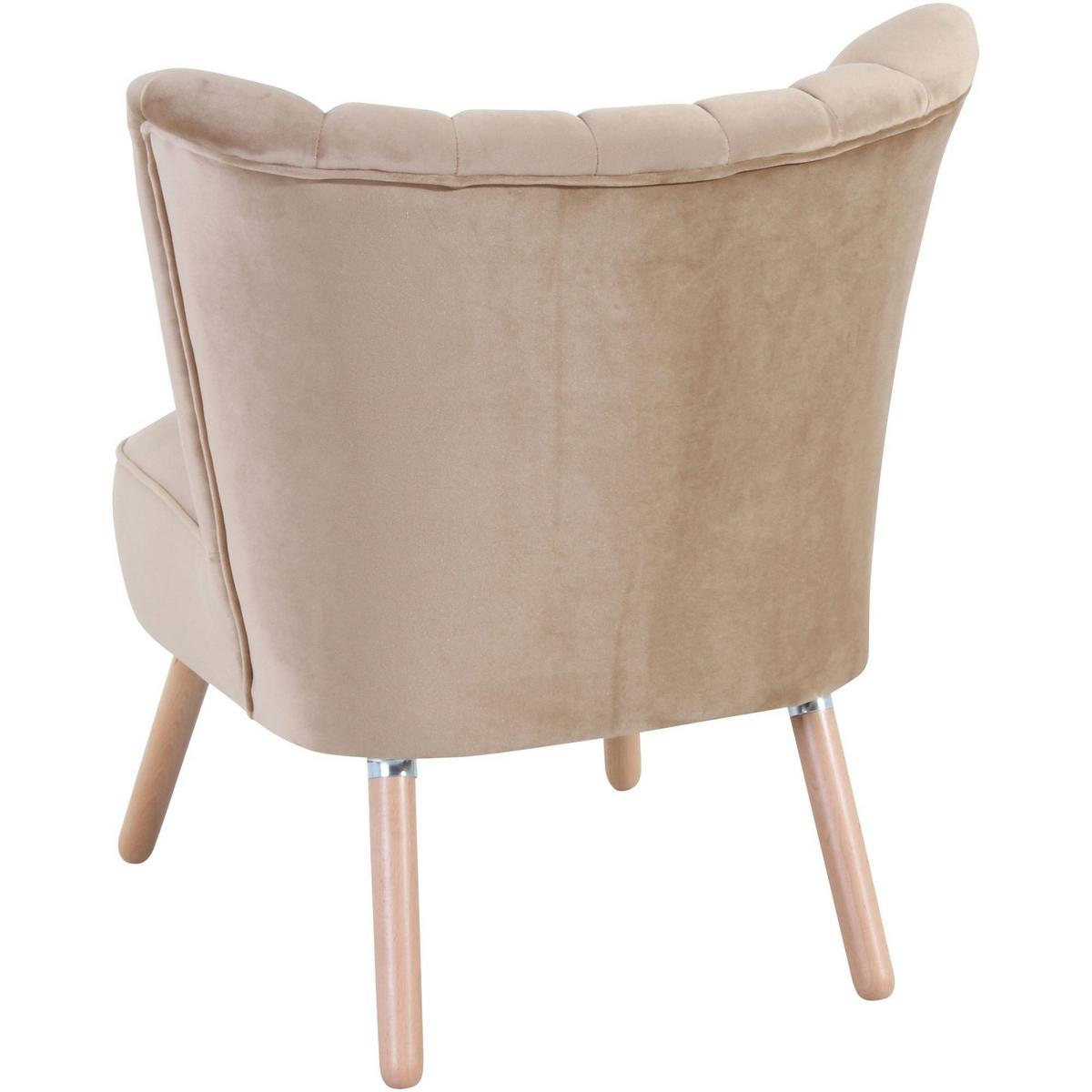 SESSEL Kadisha Bezug Samtvelours Buche natur / sand - Sandfarben, Kunststoff (70/80/66cm) - 58aufmkessel