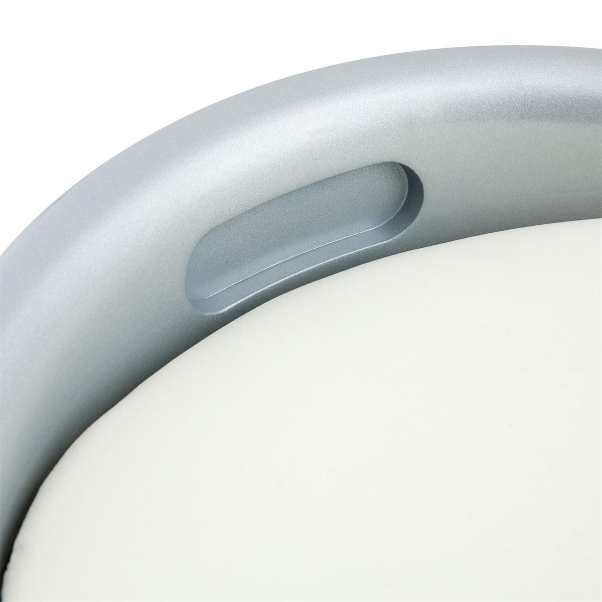 SITZHOCKER DANIEL grau/weiß - Weiß/Grau, Kunststoff/Textil (35/50/35cm) - IDIMEX