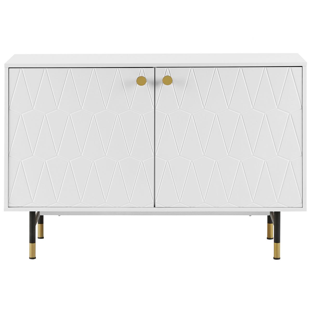SCHRANK Weiß Adante - Weiß, Holzwerkstoff (120/82/40cm) - Beliani