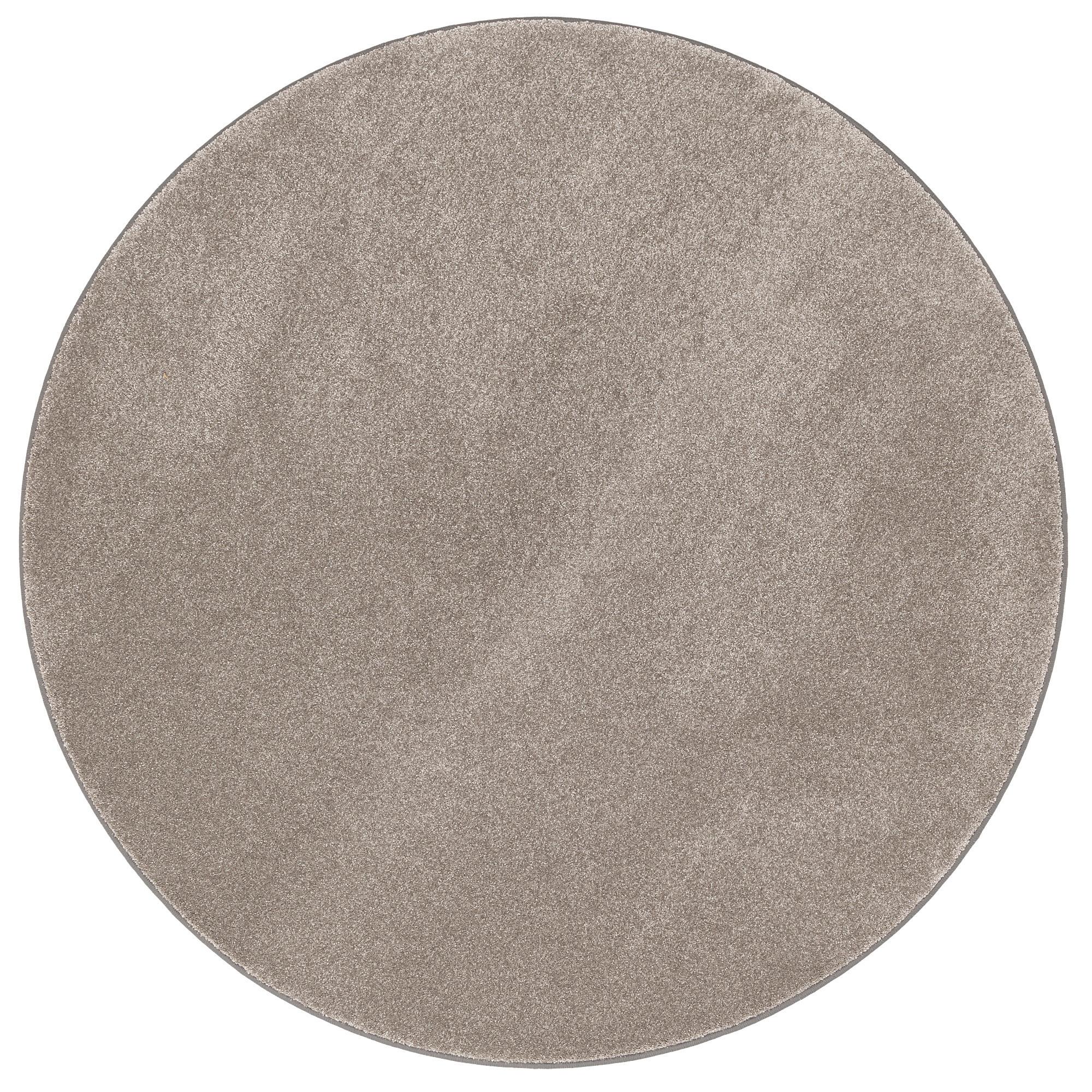 HOCHFLOR LUXUS VELOURS TEPPICH TOUCH RUND - Taupe, Textil (133/133cm) - Snapstyle