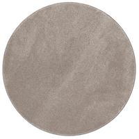 HOCHFLOR LUXUS VELOURS TEPPICH TOUCH RUND - Taupe, Textil (100/100cm) - Snapstyle