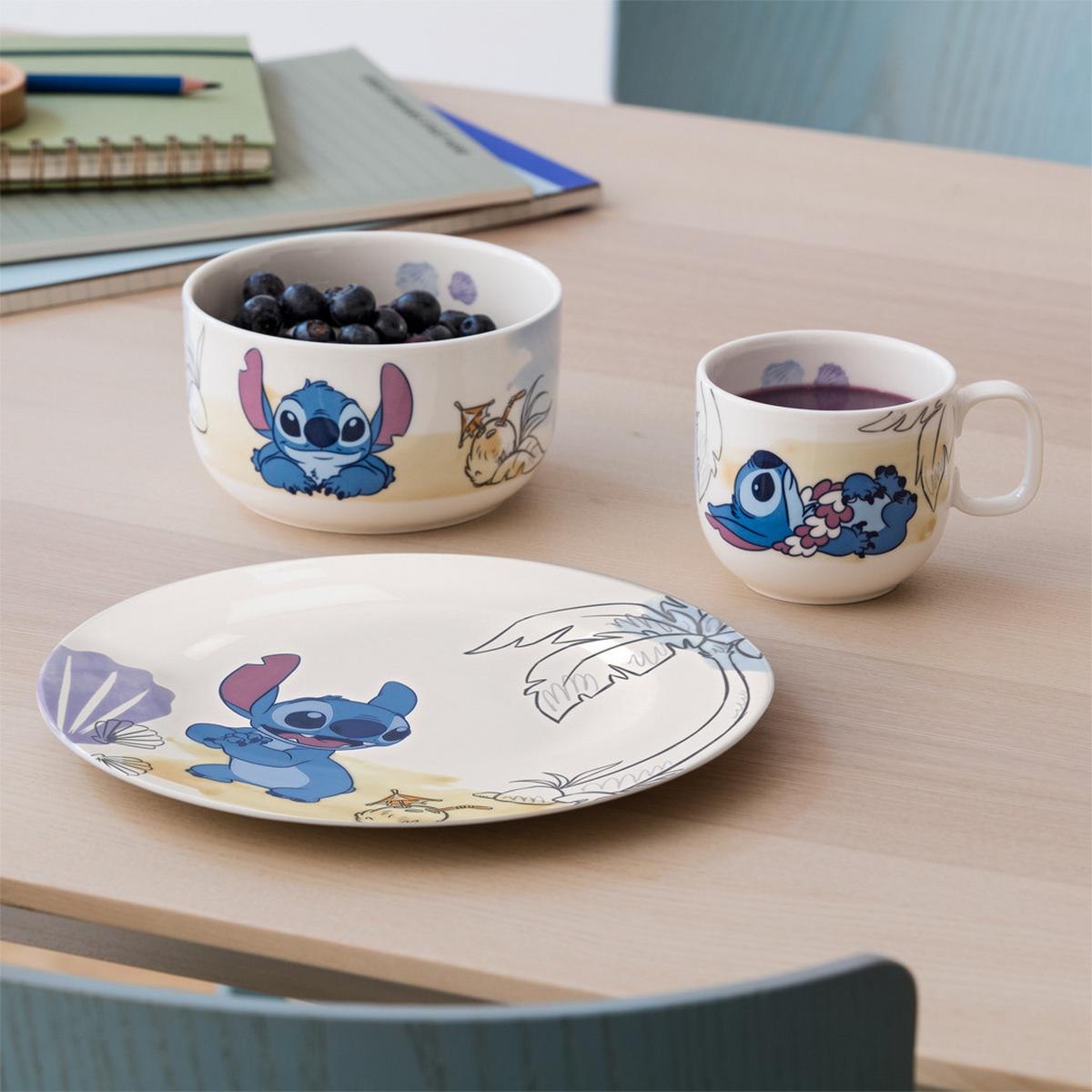 KINDERGESCHIRR-SET Disney Stitch bunt 3-tlg. - Multicolor, Keramik (13.3/23.2/26.6cm) - Villeroy & Boch