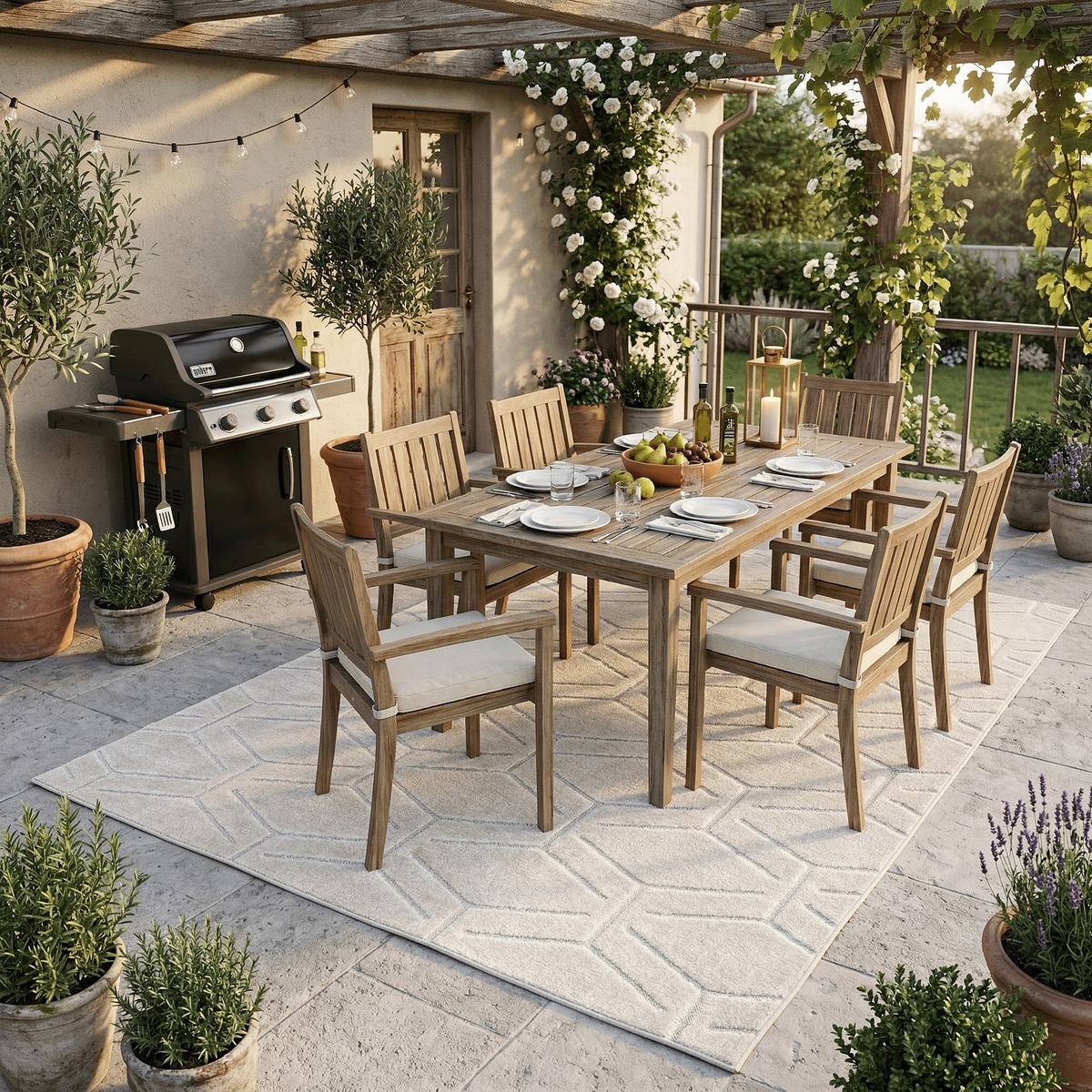 IN & OUTDOOR TEPPICH FLACHGEWEBE CLASSY - Naturfarben, Textil (120/170cm) - Pergamon