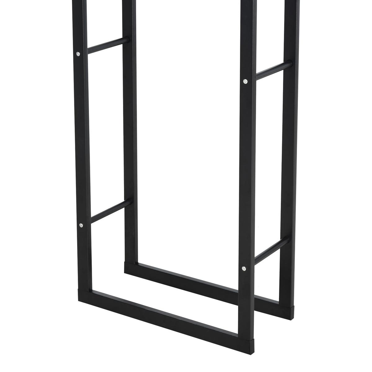 KAMINHOLZREGAL, Stahl, Schwarz, L40 x B25 x H150 cm - Schwarz, Metall (25/150/40cm) - HOMCOM