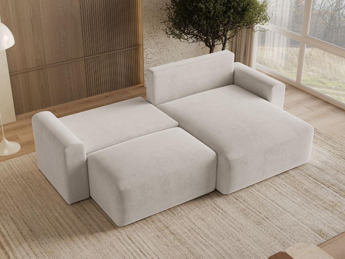 ECKSOFA Aurora Ecru - Beige, Holz/Textil (259/145cm) - Graingold