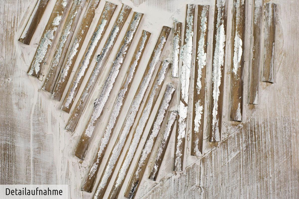 ACRYLBILD HANDGEMALT 30/30 cm - Beige/Grau, Holz/Textil (30/30cm) - KUNSTLOFT