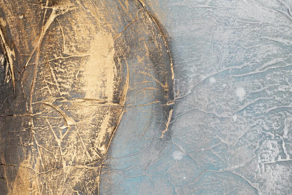 ACRYLBILD HANDGEMALT 60/90 cm - Blau, Holz/Textil (60/90cm) - KUNSTLOFT