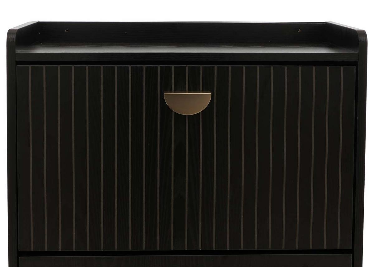 SCHUHSCHRANK Schwarz - Schwarz, Holzwerkstoff (50/148/24cm) - MCW