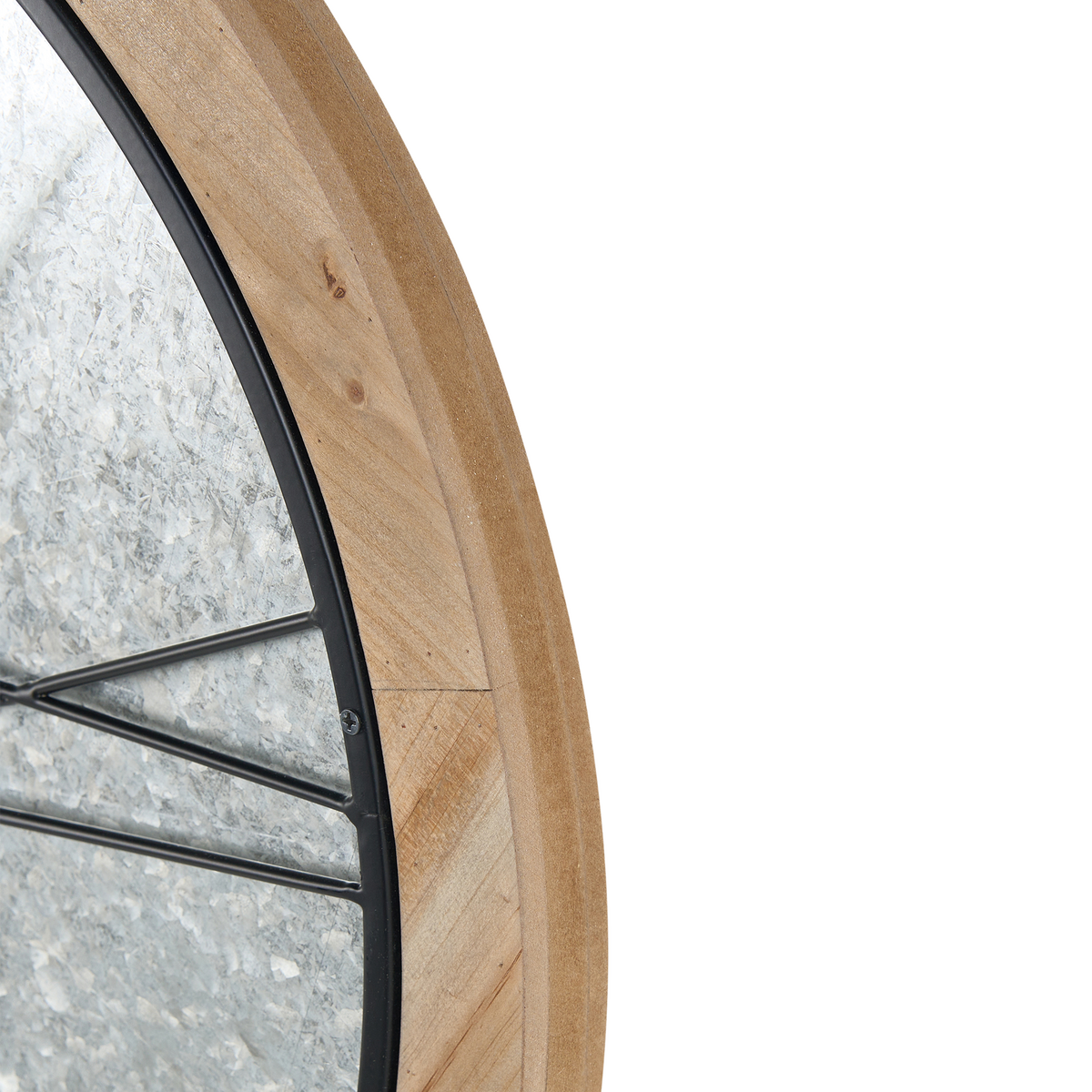 WANDUHR Silber/Braun Acacio - Silberfarben/Schwarz, Holzwerkstoff (57/57/3cm) - Beliani