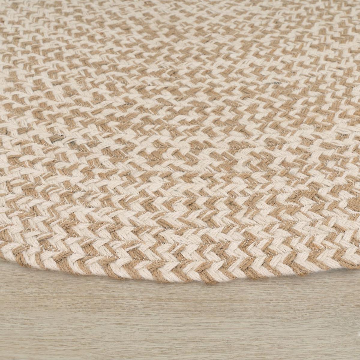 FLACHWEBETEPPICH Cutout Beige Ø 100 cm - Beige, Naturmaterialien (100/100cm) - TT Home