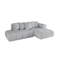 ECKSOFA Ottomane Rechts CLOUD-L-v1 280x185x90 Grau Cord - Grau, Holzwerkstoff/Kunststoff (185/280cm) - ALTDECOR