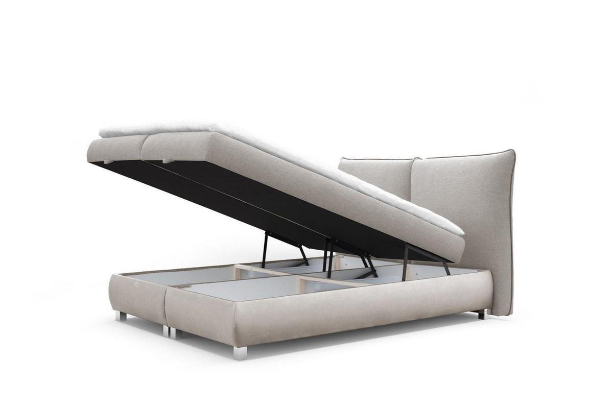 BOXBETT Valentin In Neve - Beige, Holzwerkstoff/Textil (120/200cm) - Fun Möbel