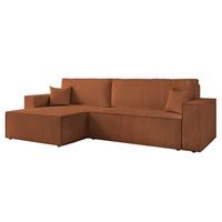 ECKSOFA Adara Max Mit Schlaffunktion - Hellbraun, Holzwerkstoff/Textil (276/145cm) - Fun Möbel