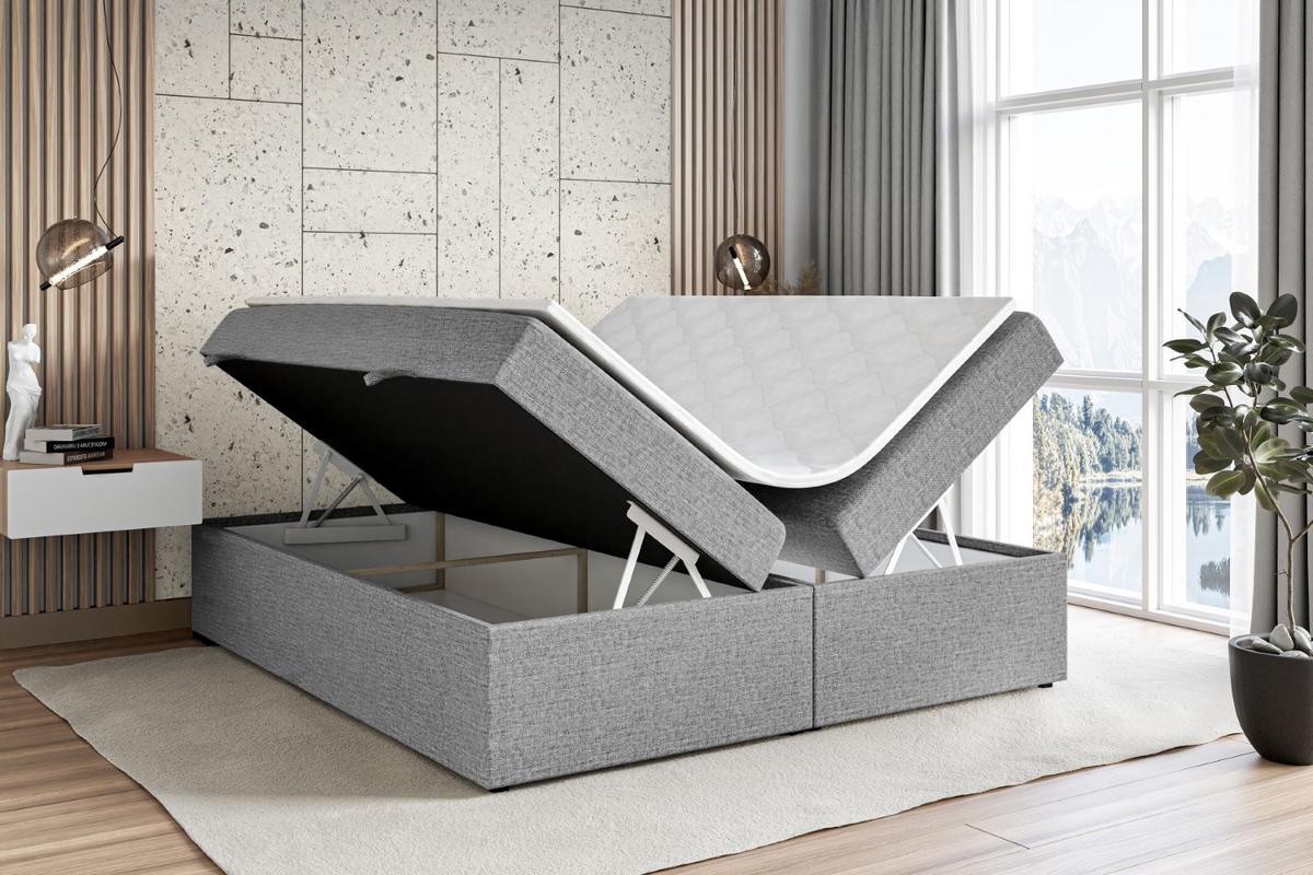 BOXBETT mit H3-Matratze und Lattenrost - MARCE BW - 140x200 Grau - Grau, Holzwerkstoff (140/200cm) - ALTDECOR