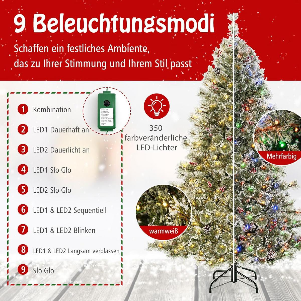 WEIHNACHTSBAUM Grün - Grün, Kunststoff (180cm) - COSTWAY