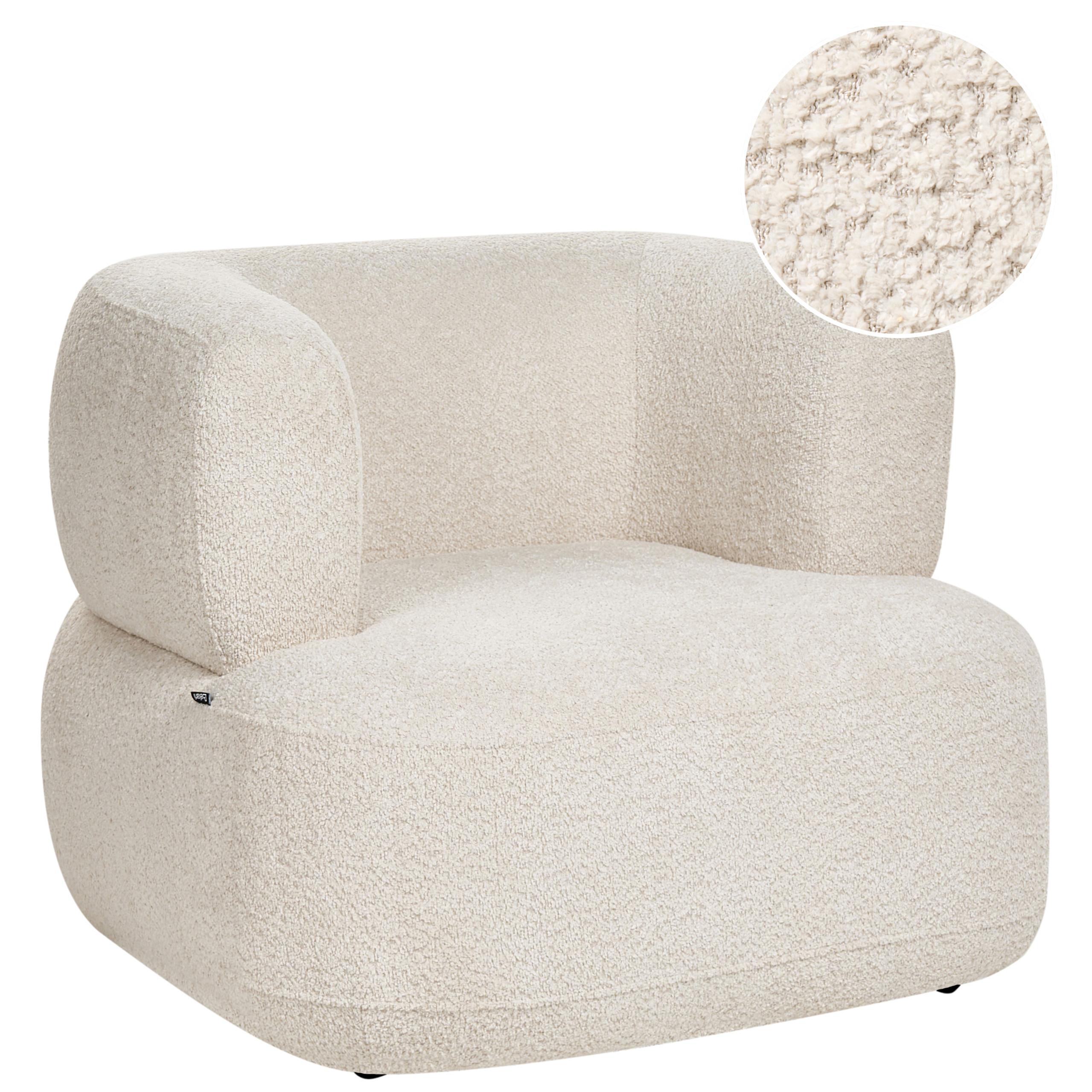 SESSEL Chenillegewebe Hellbeige Lohja - Beige, Textil (92/73/88cm) - Beliani