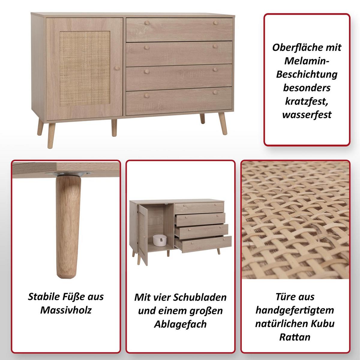 SIDEBOARD Braun - Braun, Holz (120/77/38cm) - MCW