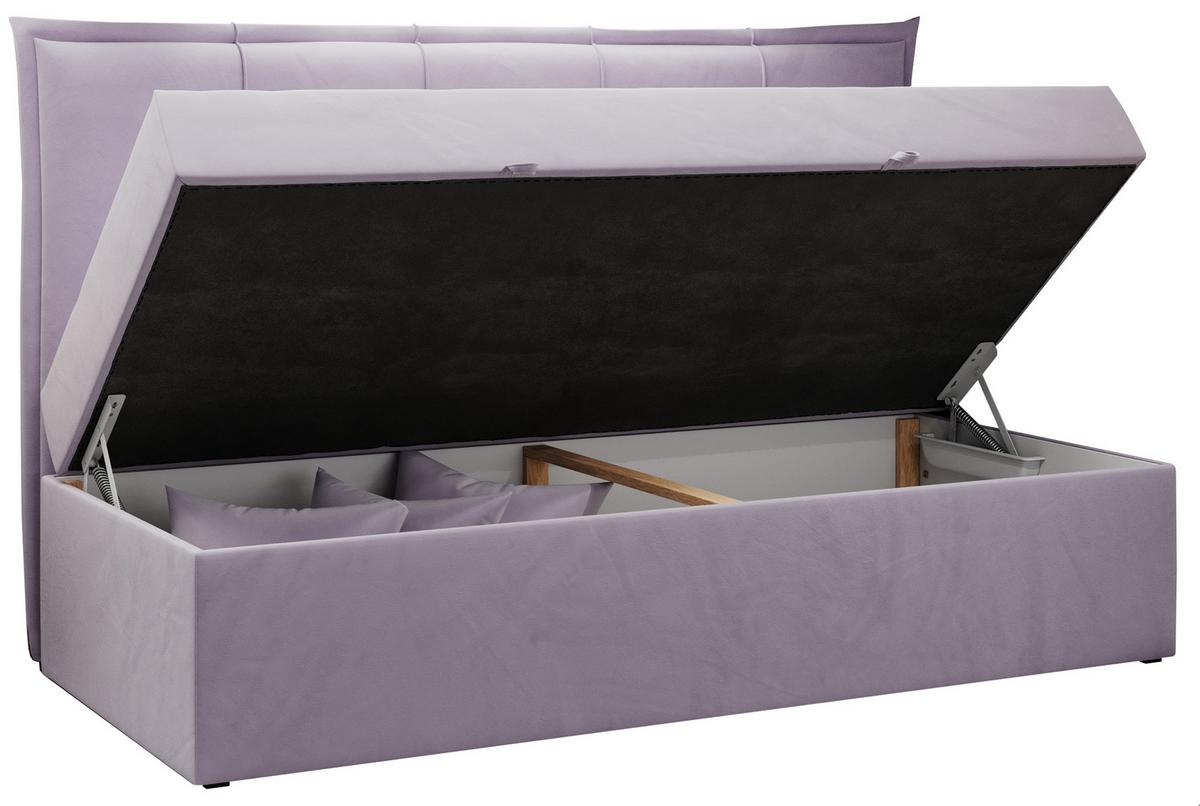 BOXBETT BANCO 90/200 Violett Velvet - H3 - Violett, Holz/Textil (90/200cm) - MKS