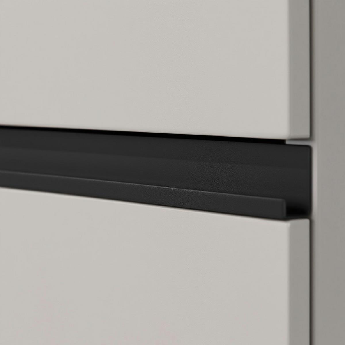 BÜROMÖBEL Set 2-teilig | Schreibtisch 140x80cm & Rollcontainer Greige/Schwarz | Einstellbar 68-91 cm & Soft-Close - Beige, Holzwerkstoff/Metall (80/195/91cm) - KADIMA DESIGN