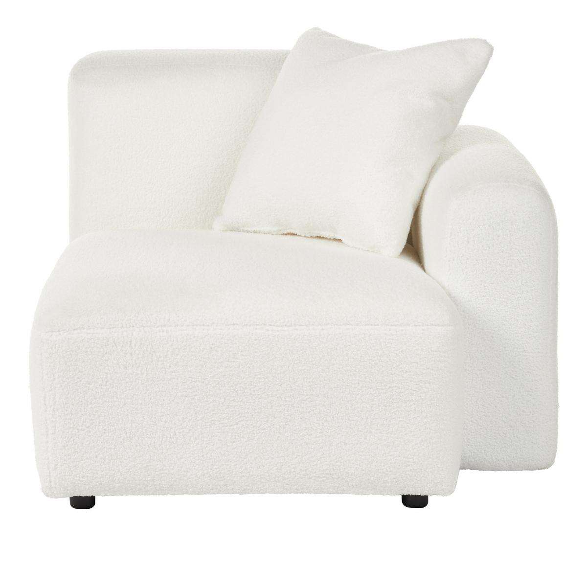 ECKSOFA Modul 3-Sitzer Bouclé Weiß rechtsseitig Hede - Weiß, Textil (244/148cm) - Beliani