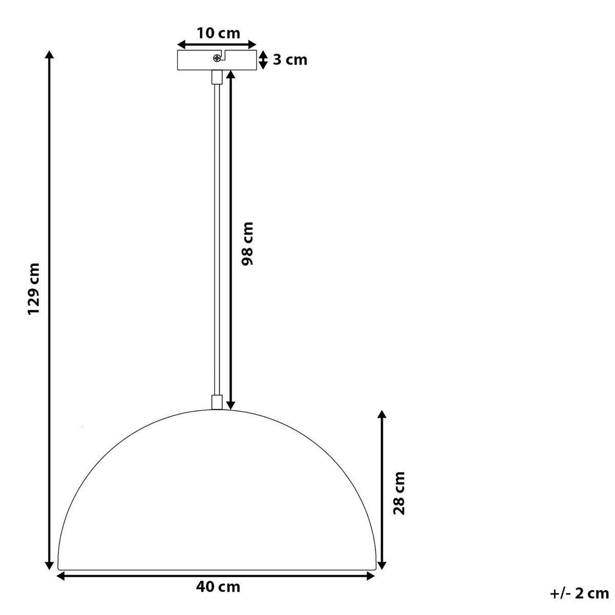 HÄNGELEUCHTE Cetina 40/40/129 cm - Weiß, Metall (40/40/129cm) - Beliani