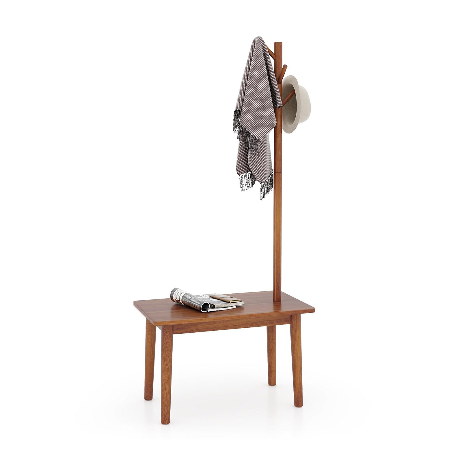 GARDEROBENSTÄNDER 168cm Braun - Braun, Holz (76/168/43cm) - COSTWAY