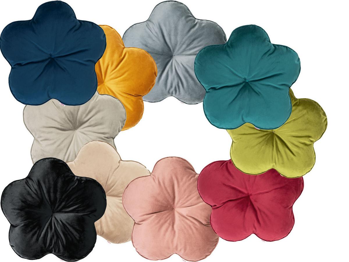 KISSEN-BLUME Samt&Sonders mai-grün 50 cm Ø - Olivgrün/Grün, Textil (50cm) - beties Heimtextil