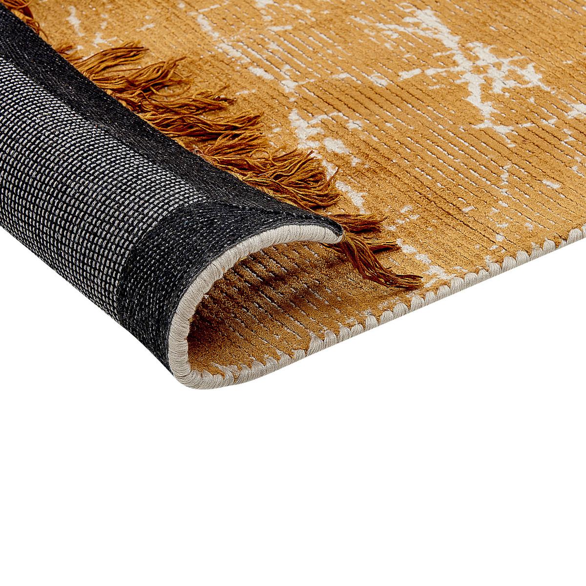 KURZFLOR-TEPPICH Hanli 200/140 cm - Orange, Naturmaterialien (140/200cm) - Beliani
