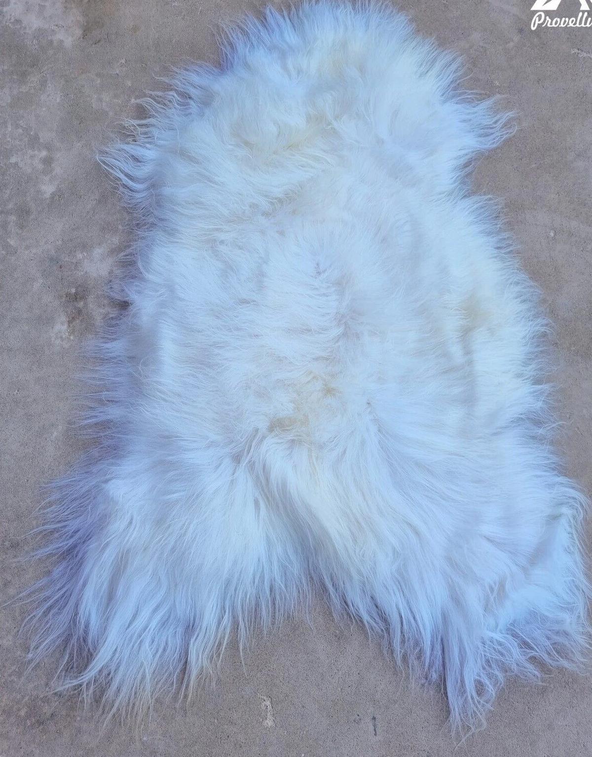 SCHAFFELL Langhaar skandinavisch weich chromfrei Naturweiß ca. 115 cm - Weiß, Fell (65/115cm) - Provellus