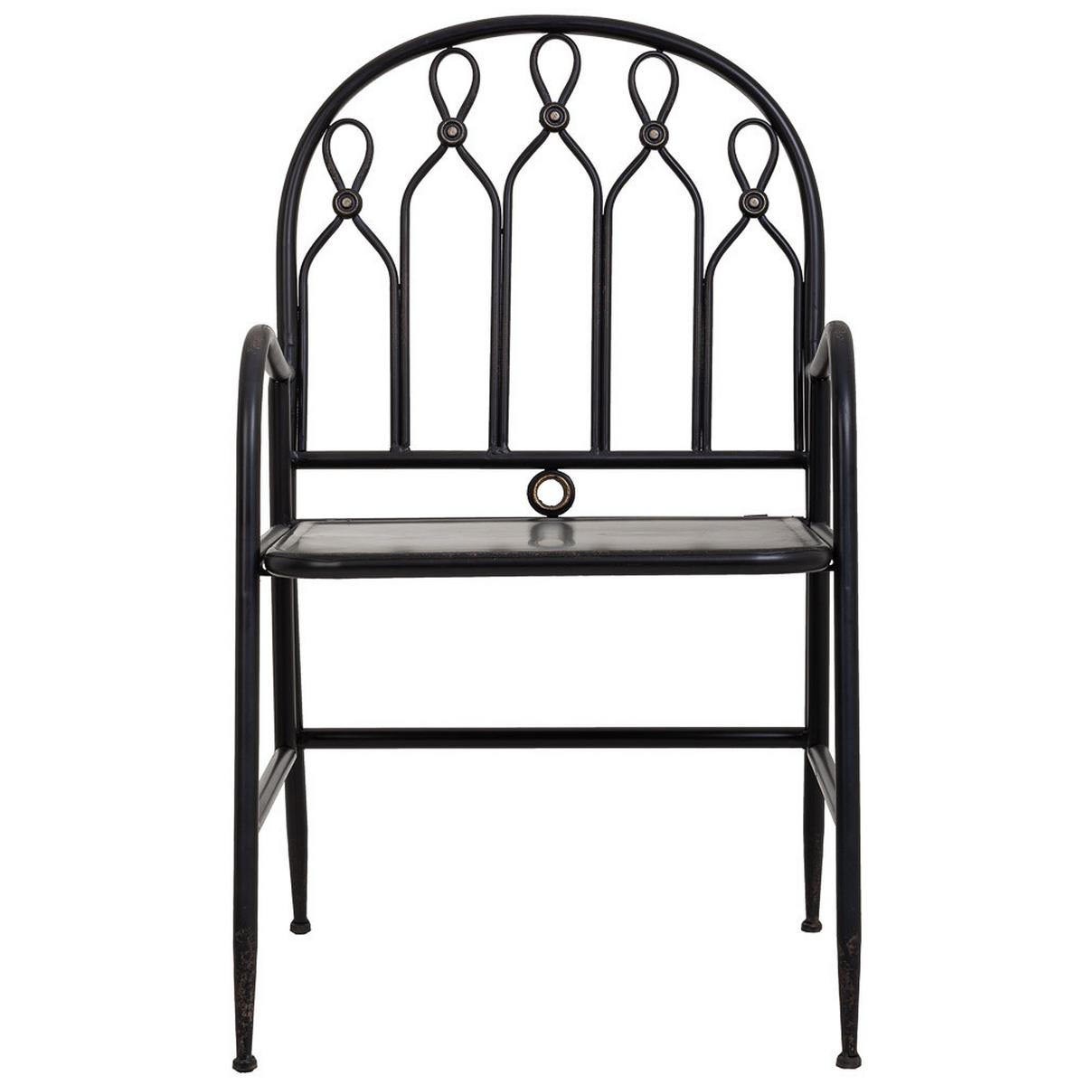 STUHL aus Metall, schwarz, 55x56x96cm - Schwarz, Metall (55/96/56cm) - Wanderlust