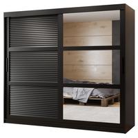 SCHWEBETÜRENSCHRANK 200/200/62 2-türig - Schwarz, Holz/Kunststoff (200/200/62cm) - MÖBEL KRYSPOL