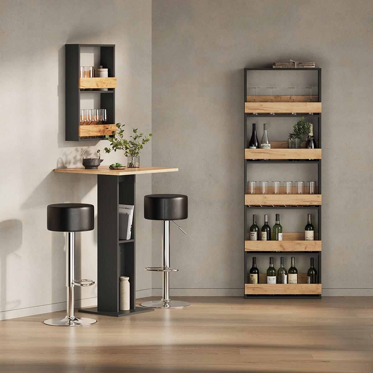 BARTISCH Regusa Goldkraft Eiche/Anthrazit 65 x 65 cm - Honigeiche/Anthrazit, Holzwerkstoff (65/65/106cm) - Livinity®