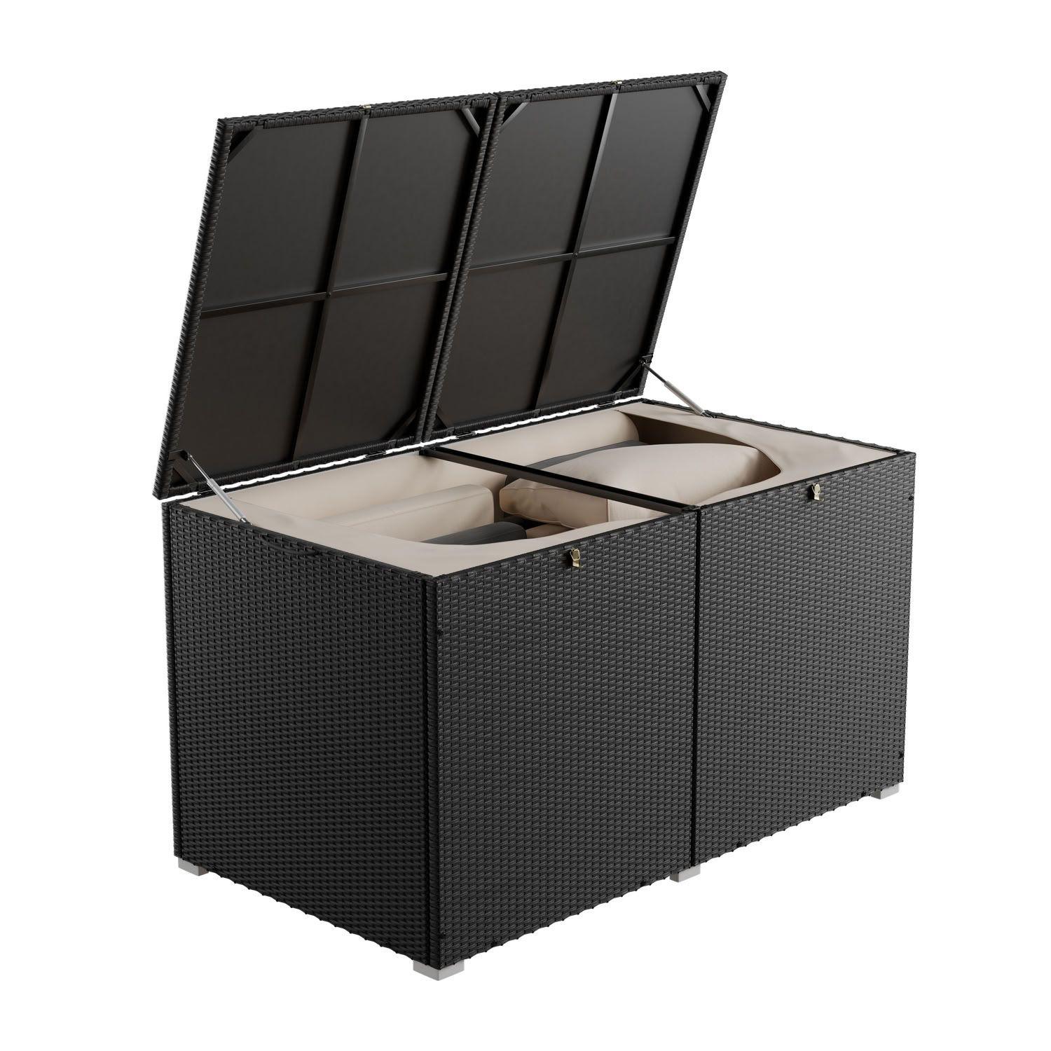 AUFLAGENBOX Ikaria schwarz - Schwarz, Kunststoff (145/80/83cm) - Juskys