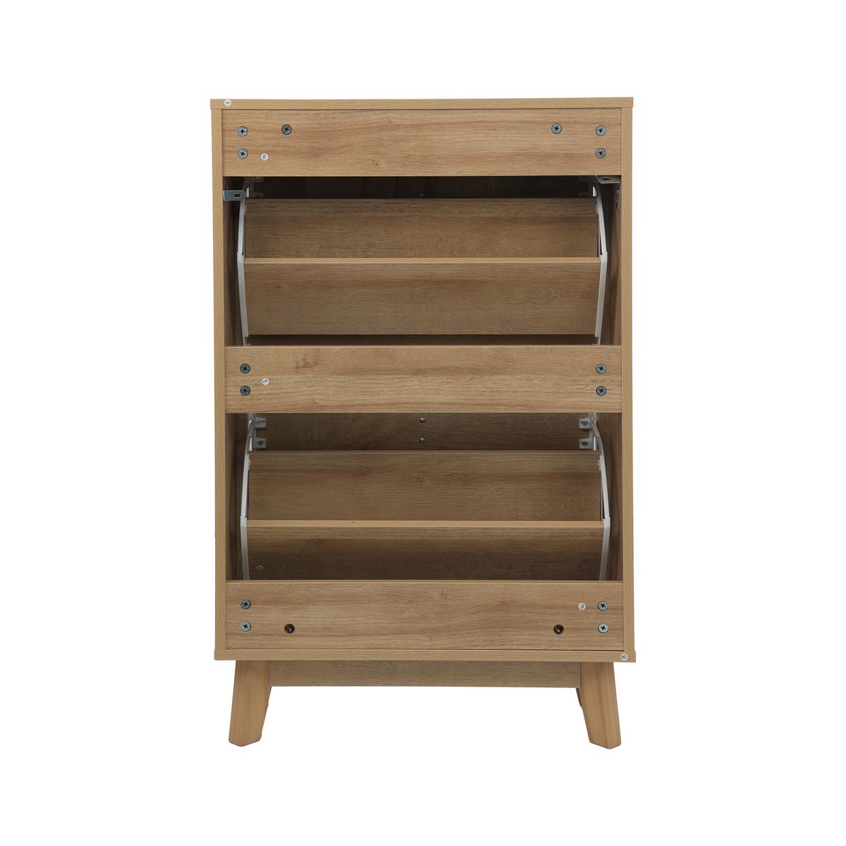 SCHUHESCHRANK Eichenfarben Mit Kippfach & Schranktür Mid-Century - Eichefarben, Holzwerkstoff (60/94/24cm) - Urban Meuble
