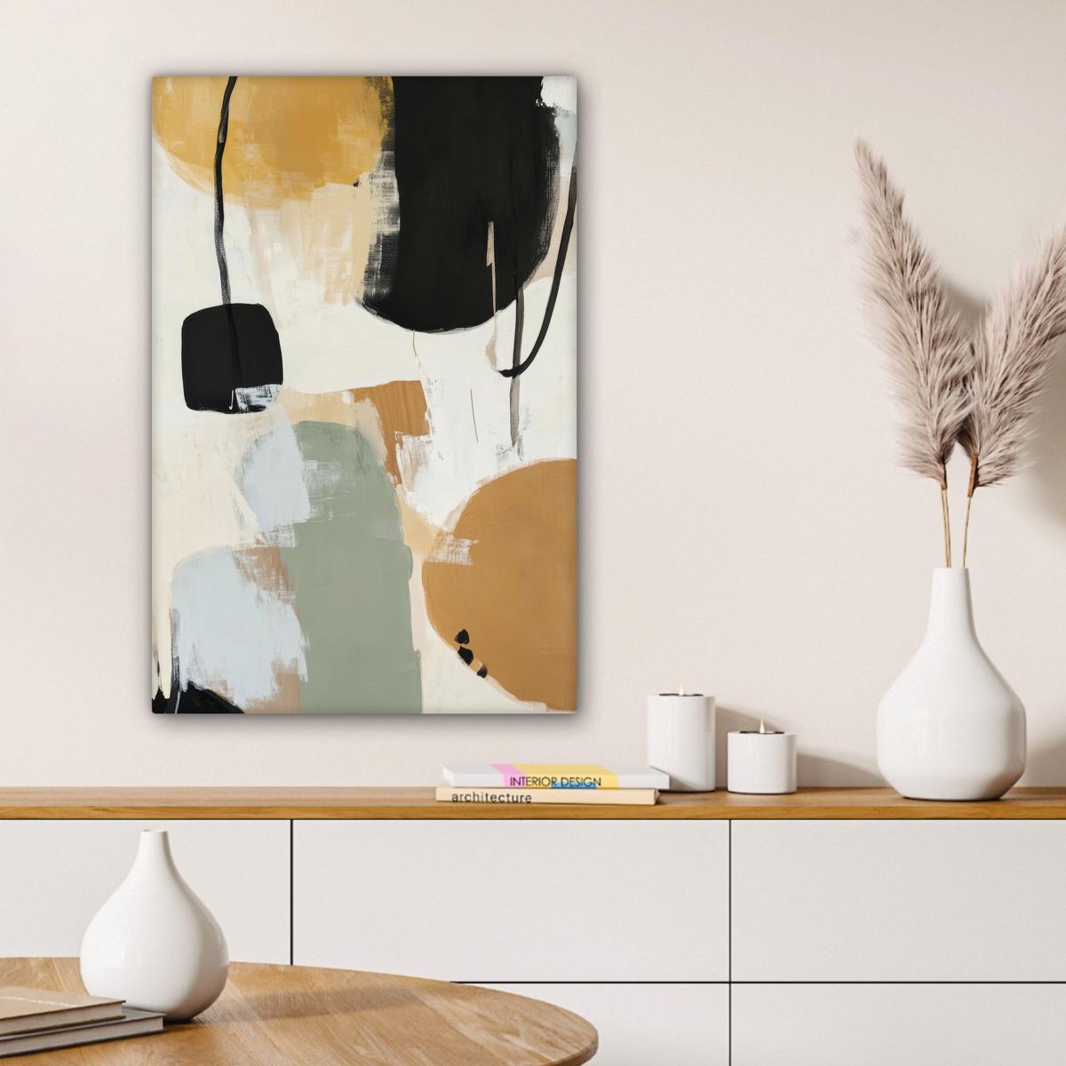 LEINWANDBILD Farbe - Abstrakt - Farben Wanddeko Schlafzimmer 60x90 cm - Currygelb, Textil (60/90cm) - MuchoWow