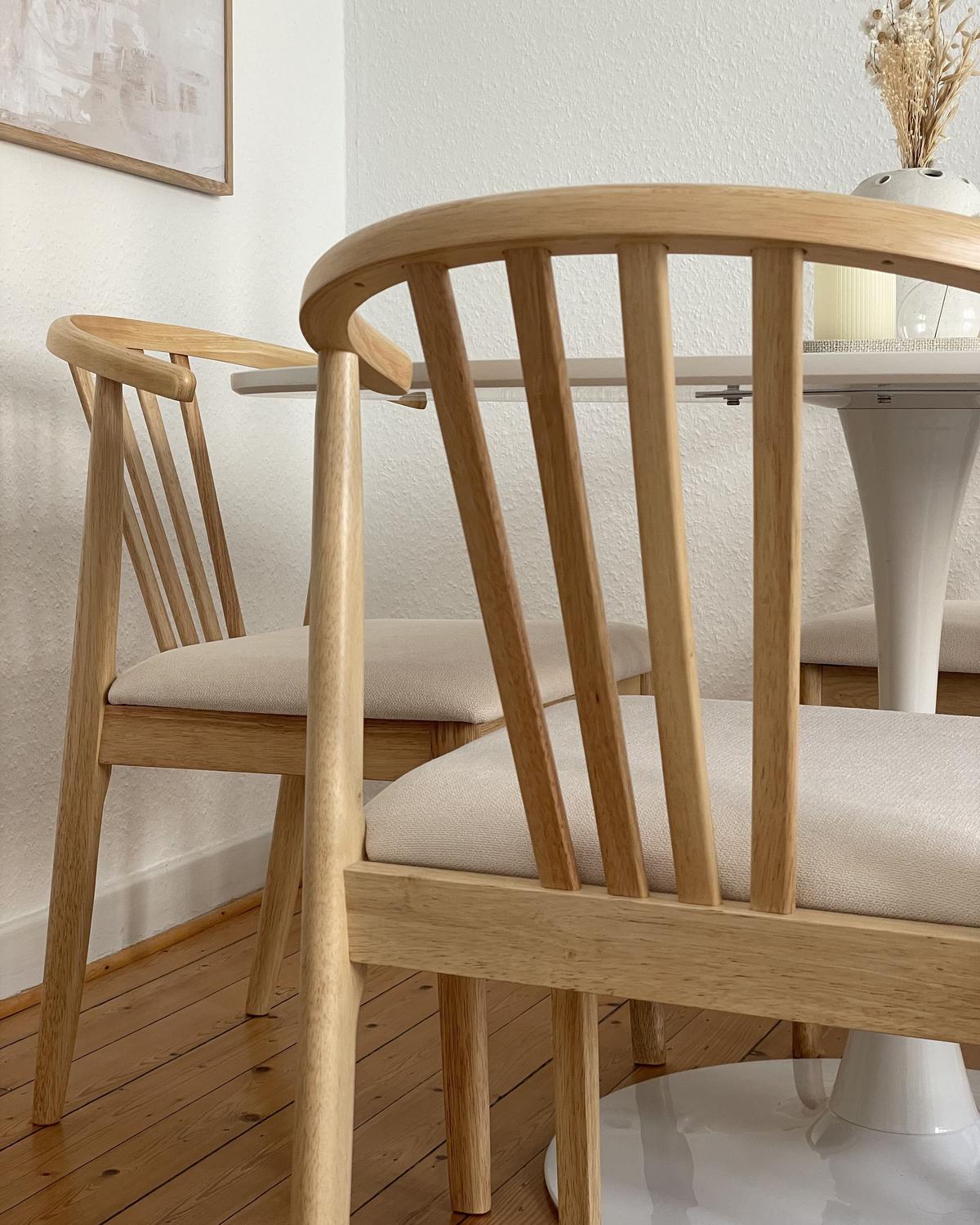 STUHL 2er-Set Heller Holzfarbton Craig - Hellbraun/Beige, Holz (50/80/57cm) - Beliani