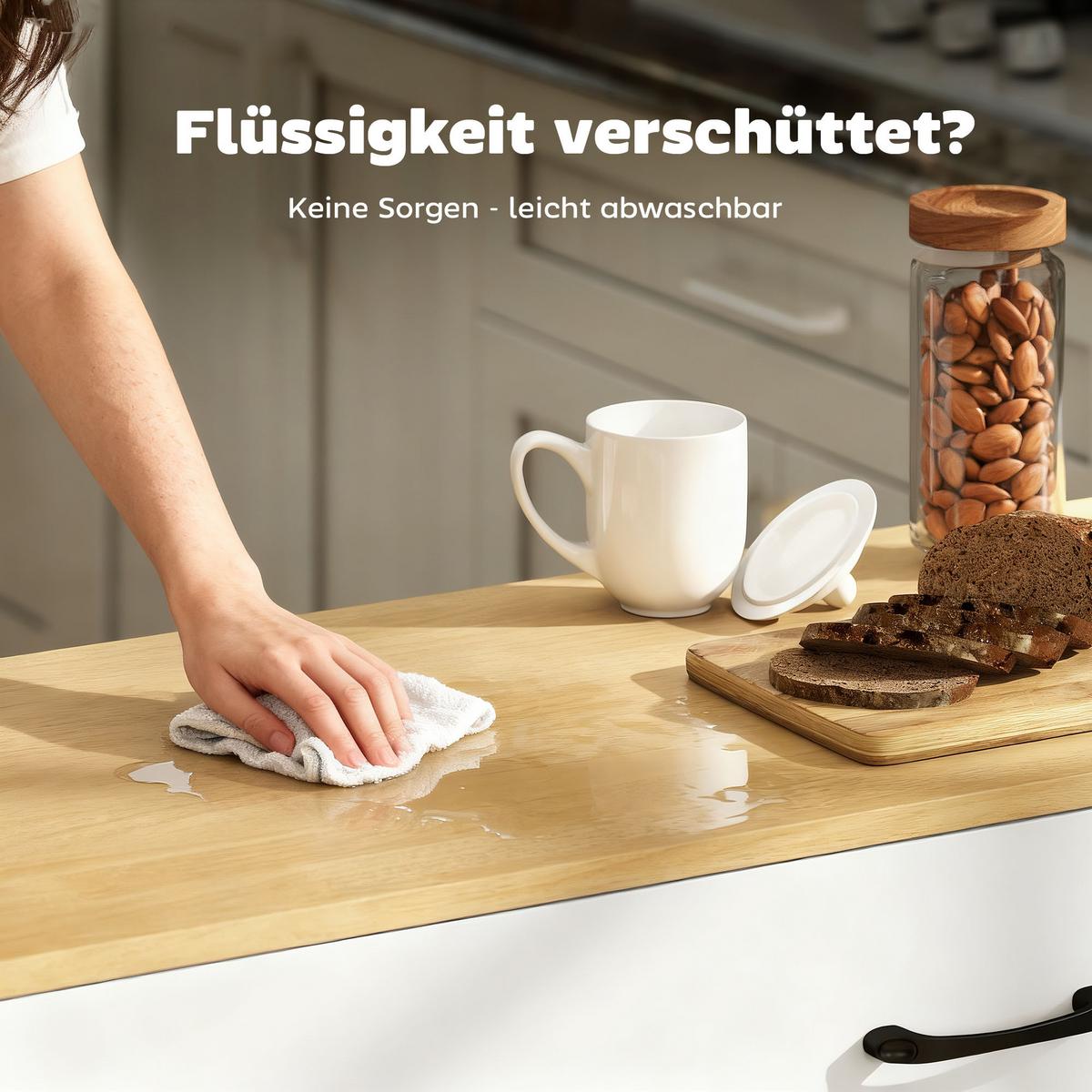 KÜCHENINSEL MDF Kiefernholz Weiß - Schwarz/Weiß, Holzwerkstoff/Metall (70/89/115cm) - HOMCOM