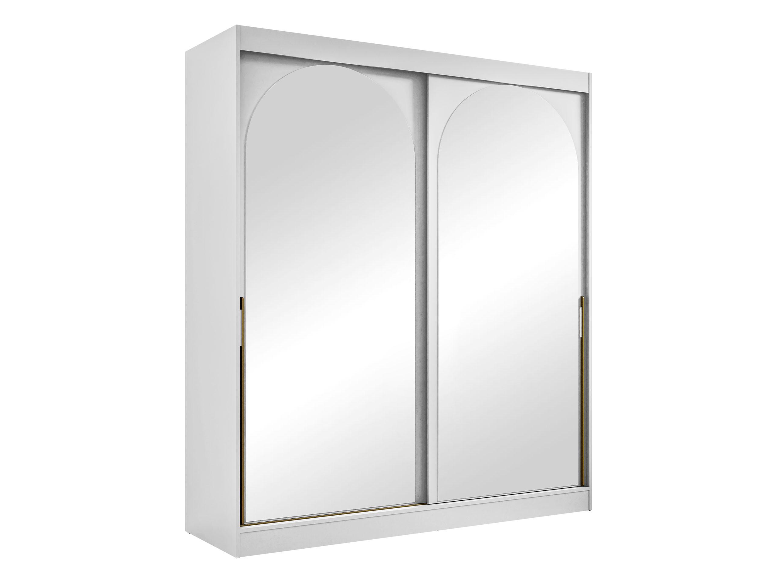 SCHIEBETÜRENSCHRANK Modin 180 - Goldfarben/Weiß, Holzwerkstoff/Kunststoff (180/216/65cm) - MIRJAN24
